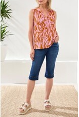 TRIBAL AUDREY PULL ON PEDAL PUSHER JEANS-FADEDBLUE