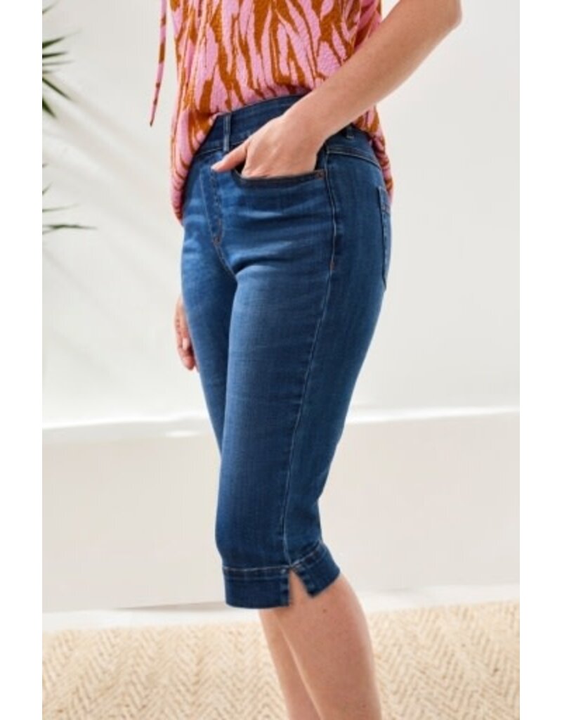 TRIBAL AUDREY PULL ON PEDAL PUSHER JEANS-FADEDBLUE