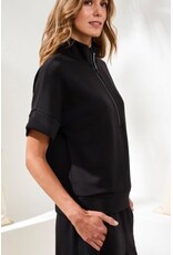 TRIBAL TECHNO LUX - S/S MOCK NECK TOP W/ZIPPER