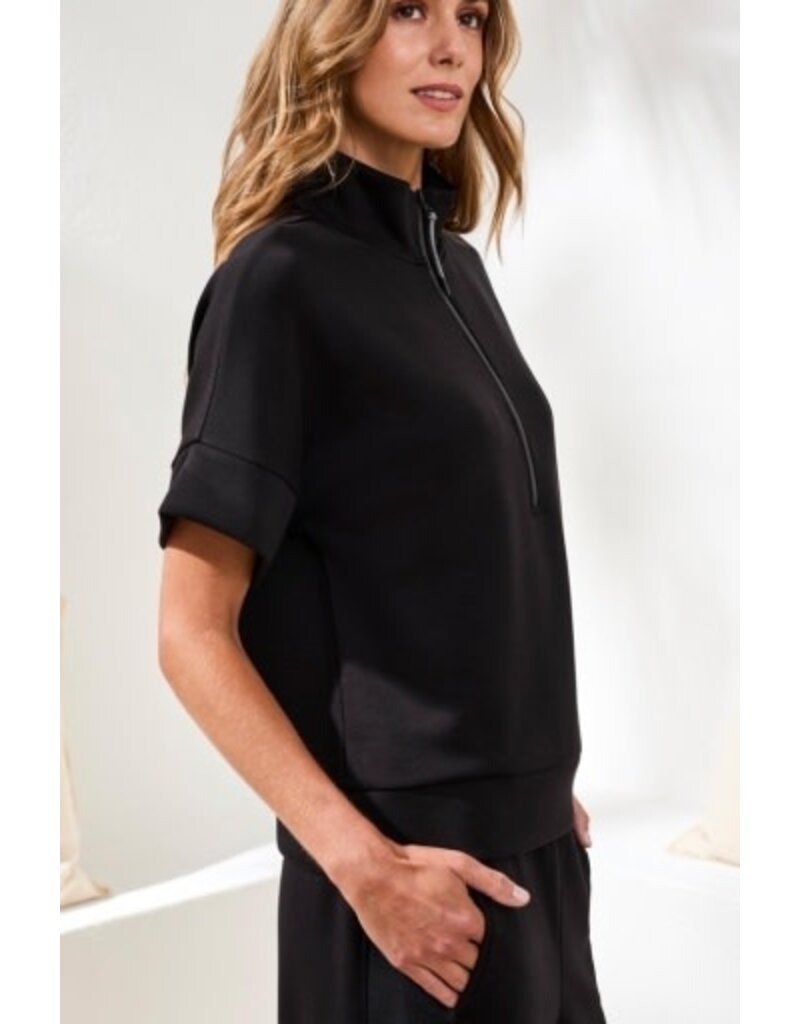 TRIBAL TECHNO LUX - S/S MOCK NECK TOP W/ZIPPER