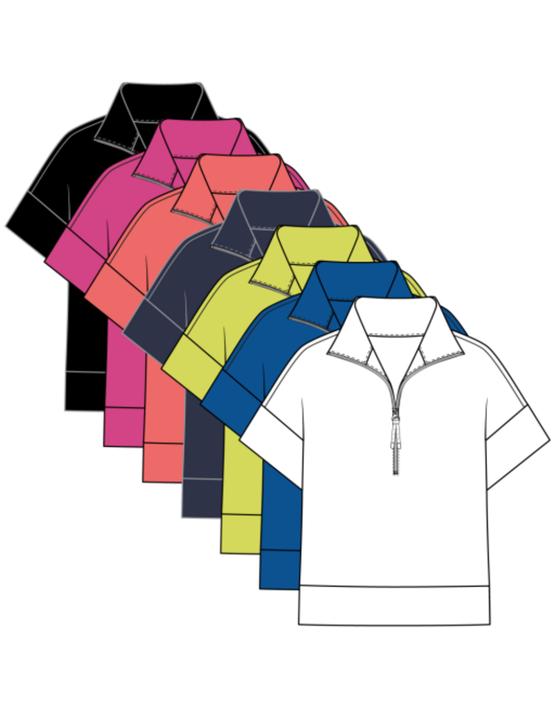 TRIBAL TECHNO LUX - S/S MOCK NECK TOP W/ZIPPER