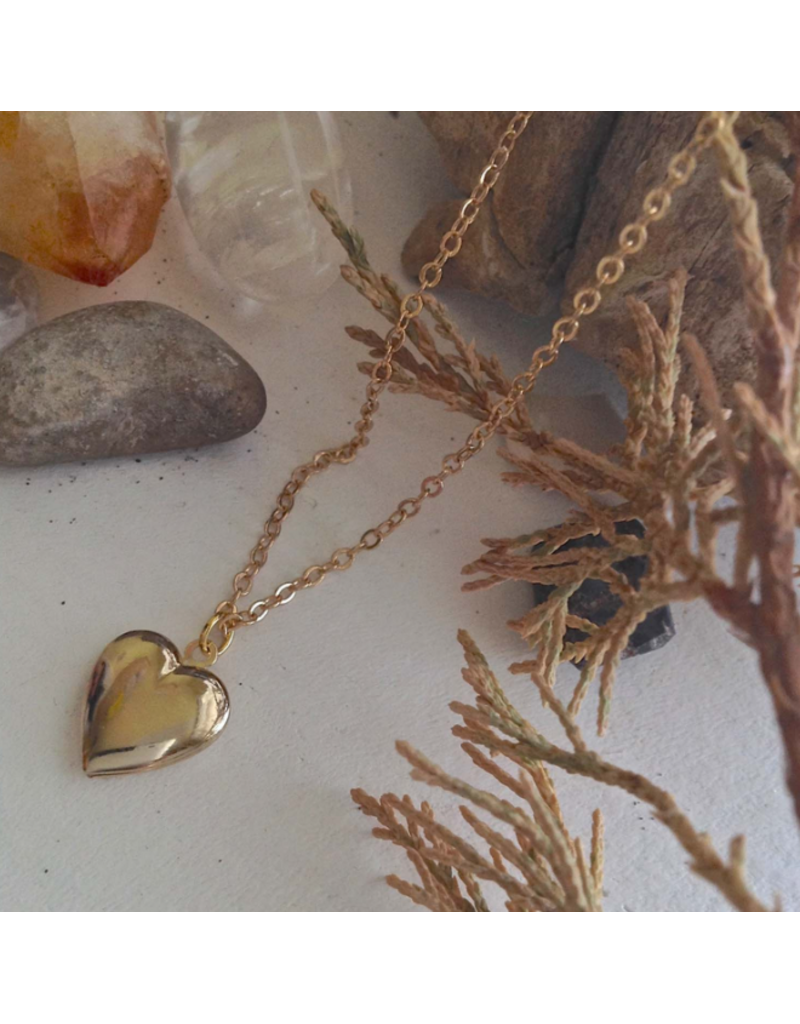 PIKA & BEAR TOTAL ECLIPSE OF THE HEART GOLD LOCKET NECKLACE