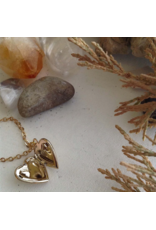 PIKA & BEAR TOTAL ECLIPSE OF THE HEART GOLD LOCKET NECKLACE