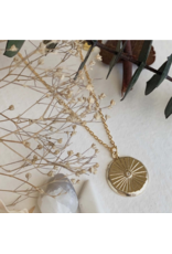 PIKA & BEAR ATUM ROUND CHARM w/RHINESTONE NECKLACE