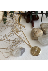 PIKA & BEAR ATUM ROUND CHARM w/RHINESTONE NECKLACE