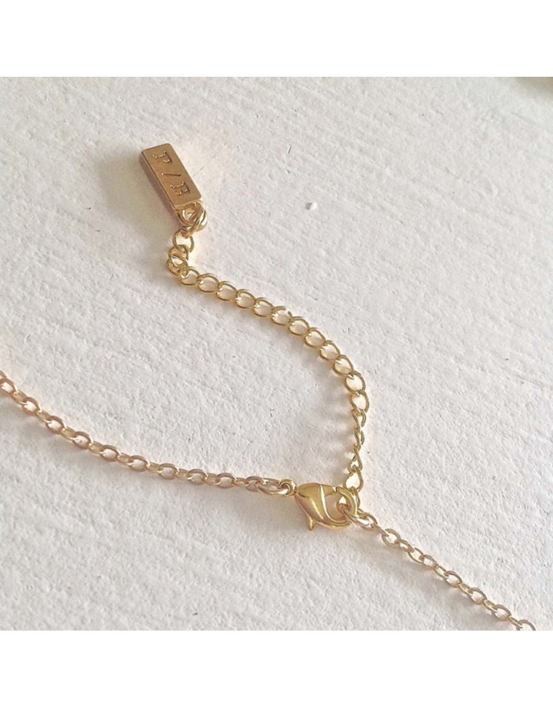 PIKA & BEAR ATUM ROUND CHARM w/RHINESTONE NECKLACE