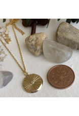 PIKA & BEAR ATUM ROUND CHARM w/RHINESTONE NECKLACE