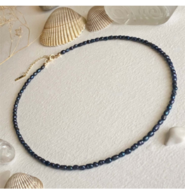 PIKA & BEAR MINUET BLACK SEED PEARL NECKLACE w/GOLD