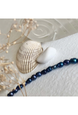 PIKA & BEAR MINUET BLACK SEED PEARL NECKLACE w/GOLD