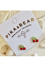 PIKA & BEAR POMONA PORCELAIN CHERRY STUD EARRINGS