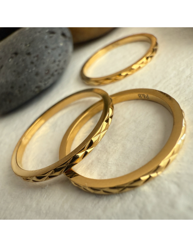 PIKA & BEAR SID DIAMOND PATTERN RING