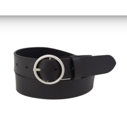 SILVER JEANS LEATHER CIRCLE CENTER BELT - 35MM