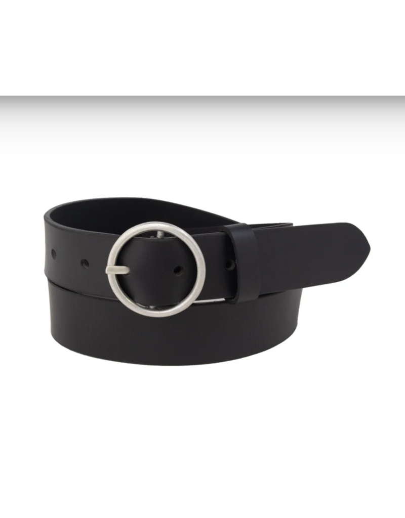 SILVER JEANS LEATHER CIRCLE CENTER BELT - 35MM