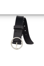 SILVER JEANS LEATHER CIRCLE CENTER BELT - 35MM