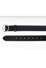 SILVER JEANS LEATHER CIRCLE CENTER BELT - 35MM