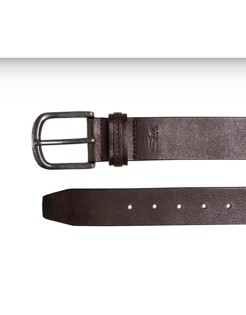 SILVER JEANS LEATHER STITCH DETAIL ANTIQUE BUCKLE - 40MM