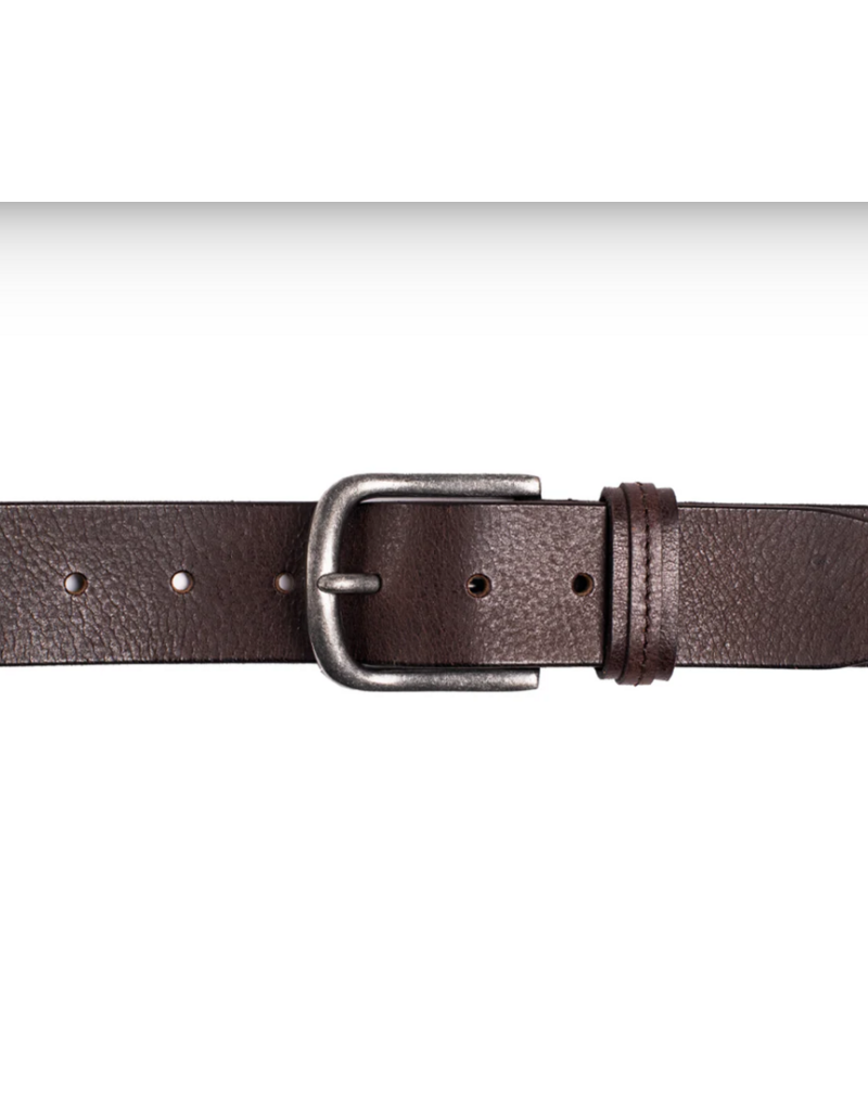 SILVER JEANS LEATHER STITCH DETAIL ANTIQUE BUCKLE - 40MM