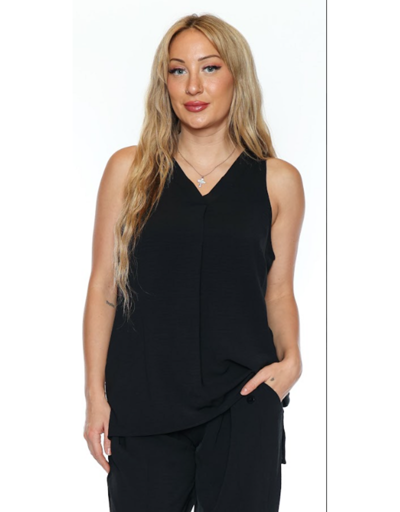 V-NECK SOLID TANK