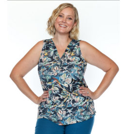 BLACK PRINTED A-LINE TANK