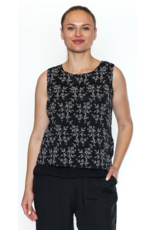 BLACK LAYERED TANK w/EMBROIDERY