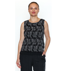 BLACK LAYERED TANK w/EMBROIDERY