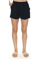 BLACK CUFFED SHORTS w/POCKETS