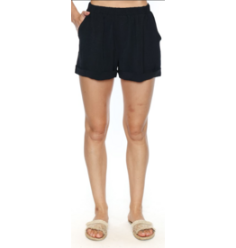 BLACK CUFFED SHORTS w/POCKETS