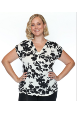 SOFT PRINTED V NECK TOP