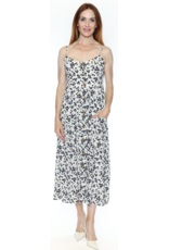 FLORAL PRINT SPAGHETTI STRAP DRESS w/POCKETS