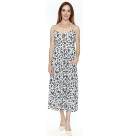 FLORAL PRINT SPAGHETTI STRAP DRESS w/POCKETS