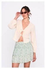 24COLOURS WHITE L/S SHIRT WITH FRONT TIES