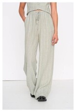 24COLOURS COTTON STRIPED GREEN PANTS W. FRONT TIE
