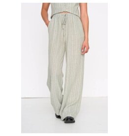 24COLOURS COTTON STRIPED GREEN PANTS W. FRONT TIE