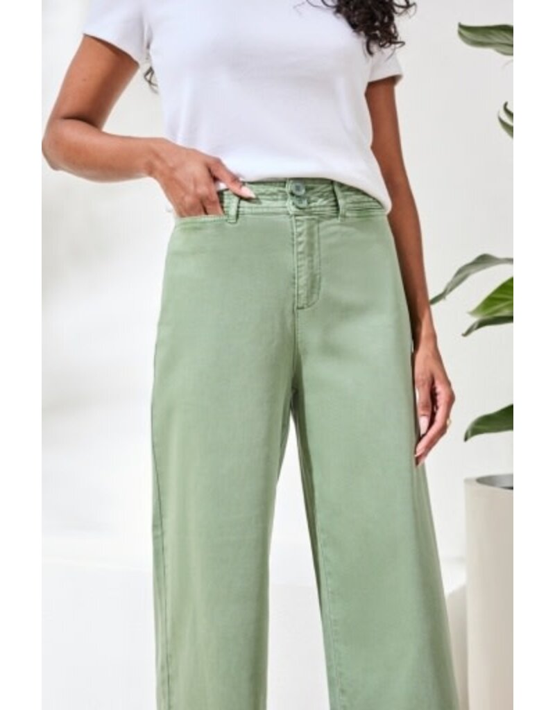 TRIBAL COMFORT STRETCH HIGH RISE PALAZZO PANTS-CANVAS