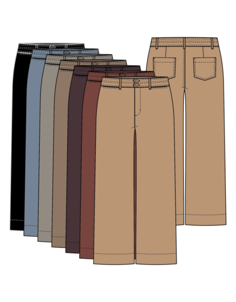 TRIBAL COMFORT STRETCH HIGH RISE PALAZZO PANTS-CANVAS