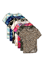 TRIBAL S/S CREW NECK TOP W/SIDE RUCHING-CHESTNUT