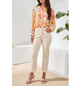 TRIBAL SOPHIA CURVY MICRO FLARE CROP JEANS-ECRU