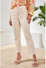 TRIBAL SOPHIA CURVY MICRO FLARE CROP JEANS-ECRU