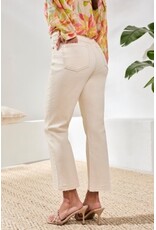 TRIBAL SOPHIA CURVY MICRO FLARE CROP JEANS-ECRU