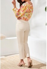 TRIBAL SOPHIA CURVY MICRO FLARE CROP JEANS-ECRU