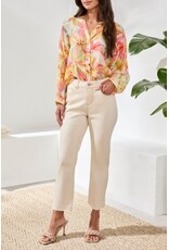 TRIBAL SOPHIA CURVY MICRO FLARE CROP JEANS-ECRU