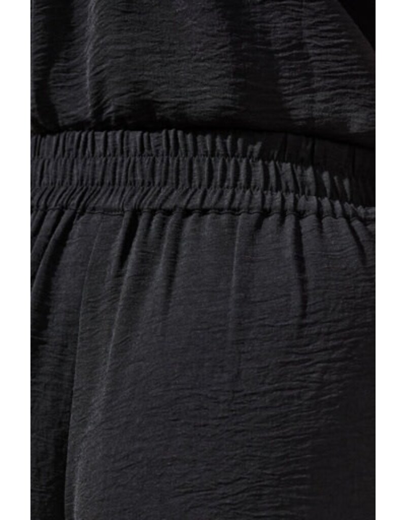 TRIBAL FLOWY CROP PANT W/ BK ELASTIC WB-BLACK