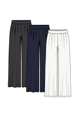 TRIBAL FLOWY CROP PANT W/ BK ELASTIC WB-BLACK