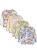 TRIBAL 3/4 SLV CREW NECK TOP-SKY