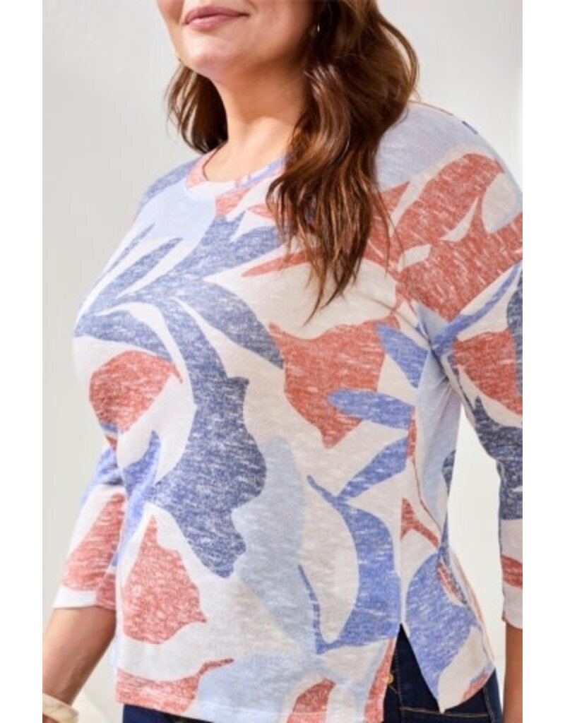 TRIBAL 3/4 SLV CREW NECK TOP-SKY