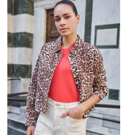 COTTON SCARLET LEOPARD JACKET