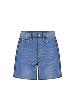 TRIBAL AUDREY GIRLFRIEND CLASSIC SHORT-PEBBLEBLUE