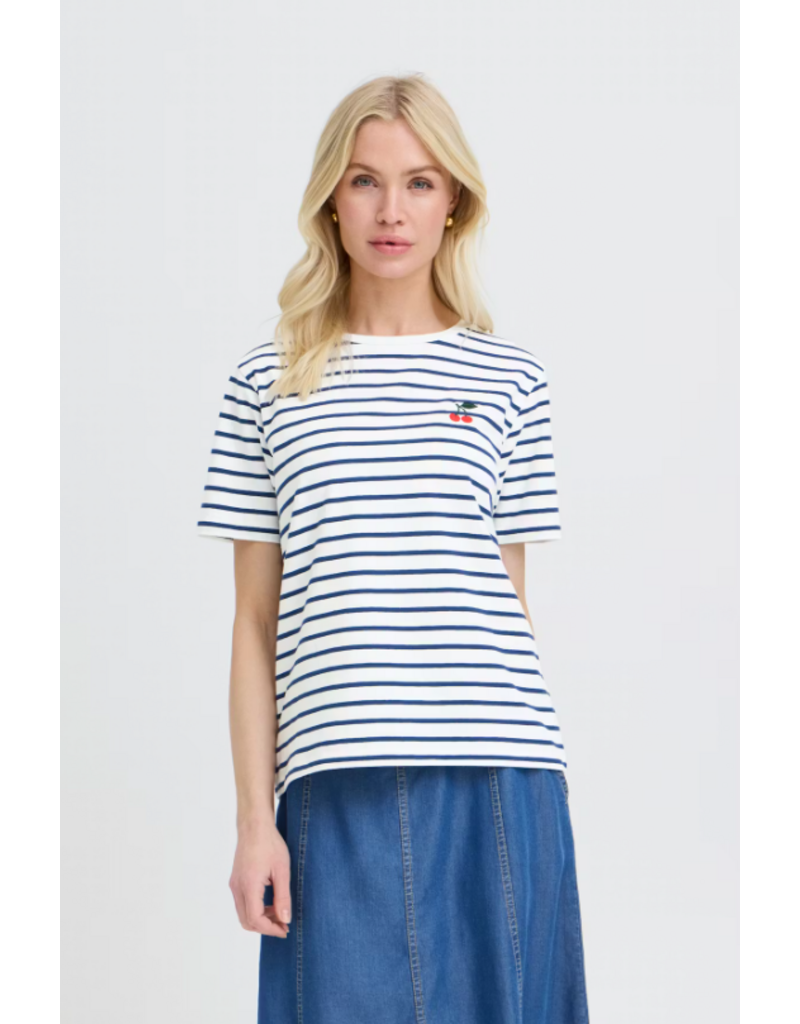 PANDINNA CHERRY STRIPED T SHIRT - COTTON BLND