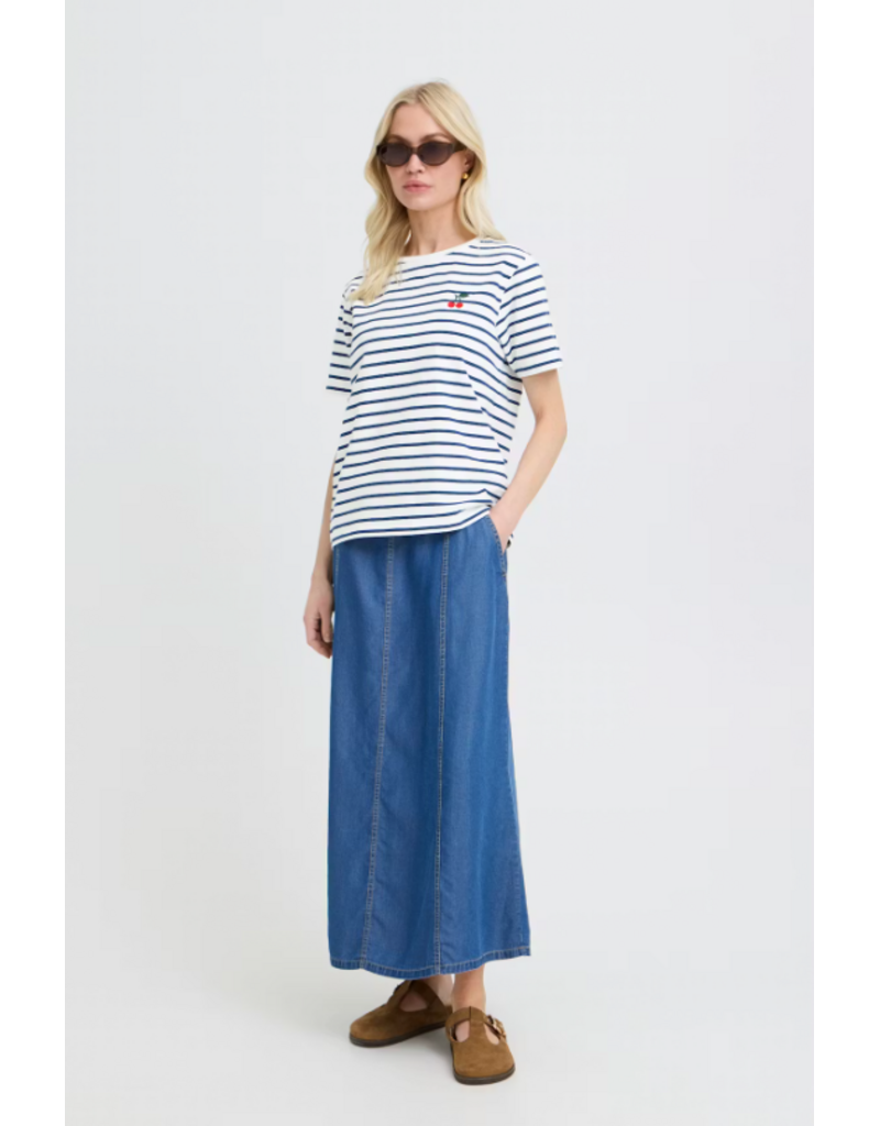 PANDINNA CHERRY STRIPED T SHIRT - COTTON BLND