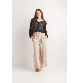 BLACK POINTELLE CARDIGAN - COTTON BLEND